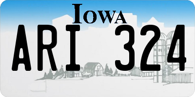 IA license plate ARI324