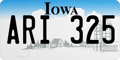 IA license plate ARI325