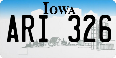 IA license plate ARI326