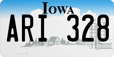 IA license plate ARI328