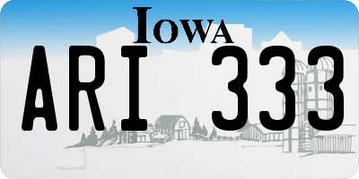 IA license plate ARI333