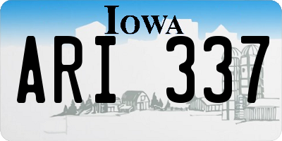 IA license plate ARI337