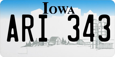 IA license plate ARI343