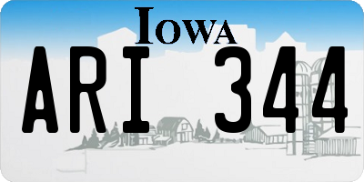 IA license plate ARI344
