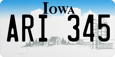 IA license plate ARI345