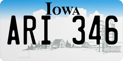 IA license plate ARI346