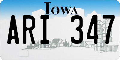 IA license plate ARI347