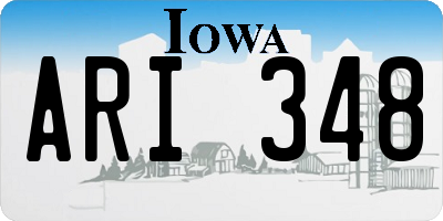 IA license plate ARI348