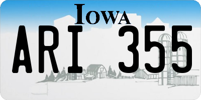 IA license plate ARI355