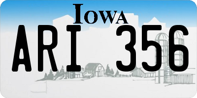 IA license plate ARI356