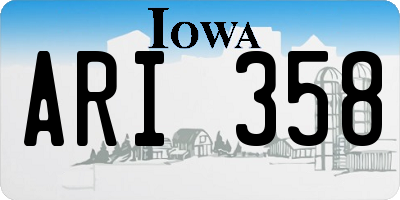 IA license plate ARI358