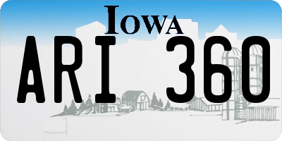 IA license plate ARI360