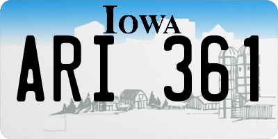 IA license plate ARI361