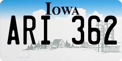 IA license plate ARI362
