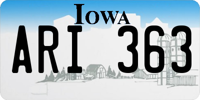 IA license plate ARI363