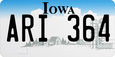 IA license plate ARI364