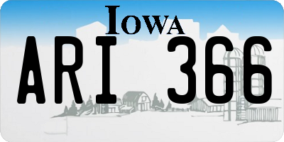 IA license plate ARI366
