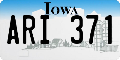 IA license plate ARI371