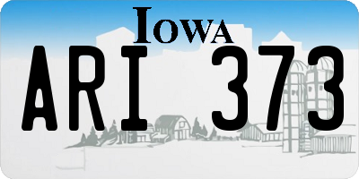 IA license plate ARI373