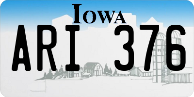 IA license plate ARI376