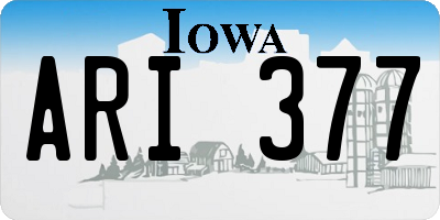 IA license plate ARI377