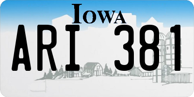 IA license plate ARI381
