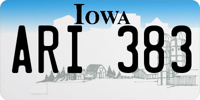 IA license plate ARI383