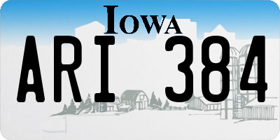IA license plate ARI384