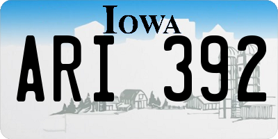 IA license plate ARI392