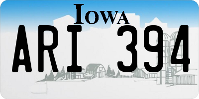 IA license plate ARI394