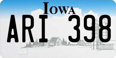 IA license plate ARI398