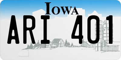 IA license plate ARI401