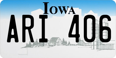 IA license plate ARI406