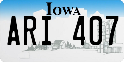 IA license plate ARI407