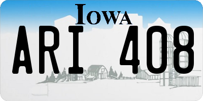 IA license plate ARI408