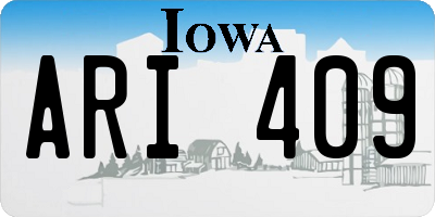 IA license plate ARI409