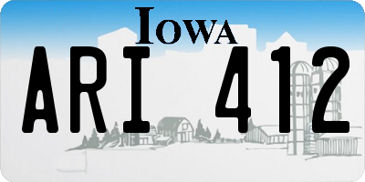 IA license plate ARI412