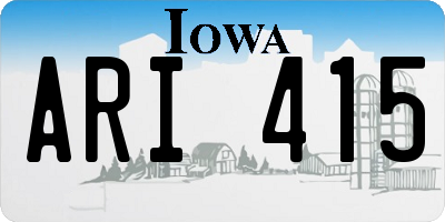 IA license plate ARI415