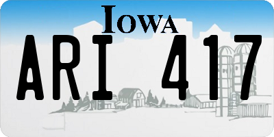 IA license plate ARI417