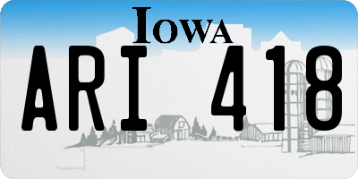 IA license plate ARI418