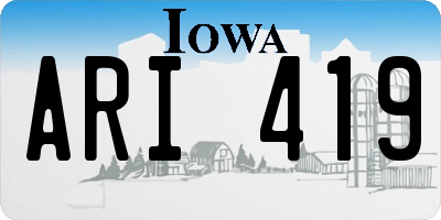 IA license plate ARI419