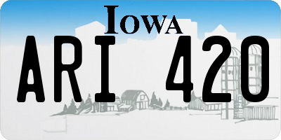IA license plate ARI420