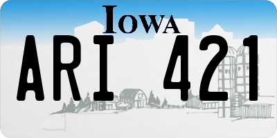 IA license plate ARI421