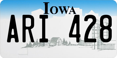 IA license plate ARI428
