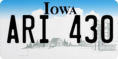 IA license plate ARI430