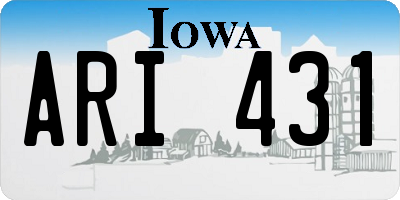 IA license plate ARI431