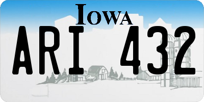 IA license plate ARI432