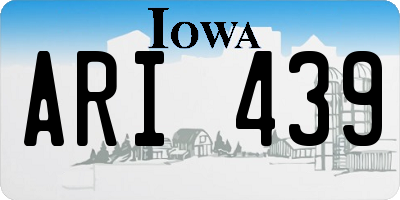 IA license plate ARI439