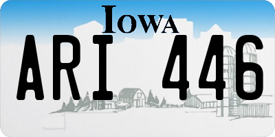 IA license plate ARI446