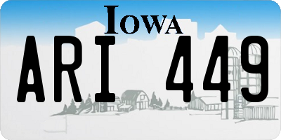 IA license plate ARI449